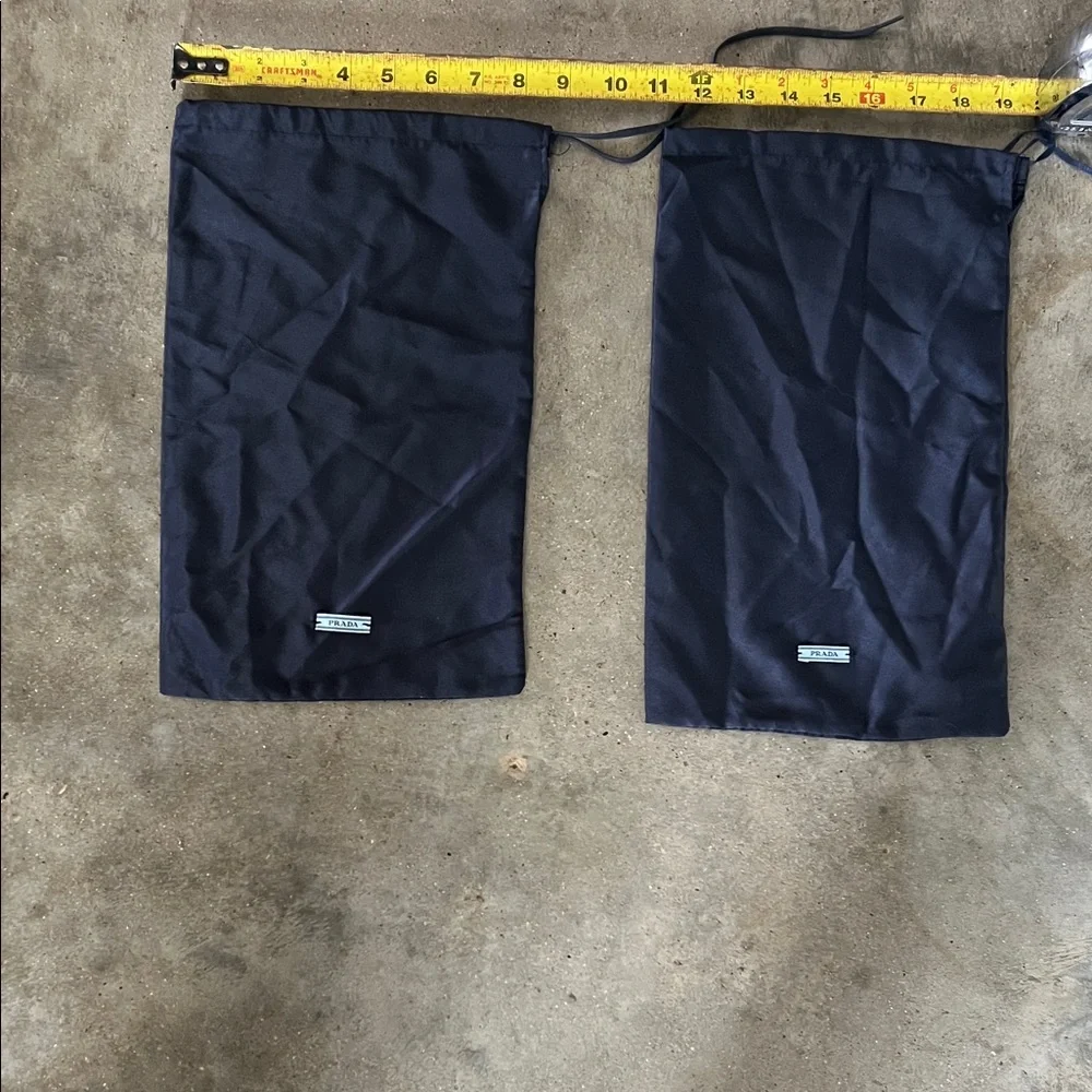 Authentic Prada Navy Nylon Drawstring Dust Bags - Pair